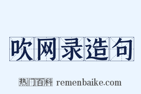 吹网录造句是什么意思的图片